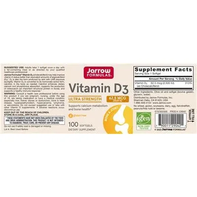 Витамин D3 62.5 mcg 2500 IU / Vitamin D3 62.5 mcg 2500 IU - Jarrow Formulas