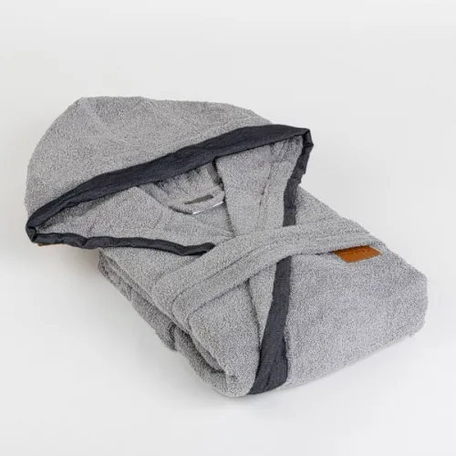 Халат за баня с качулка сив Denim Dilios L/XL