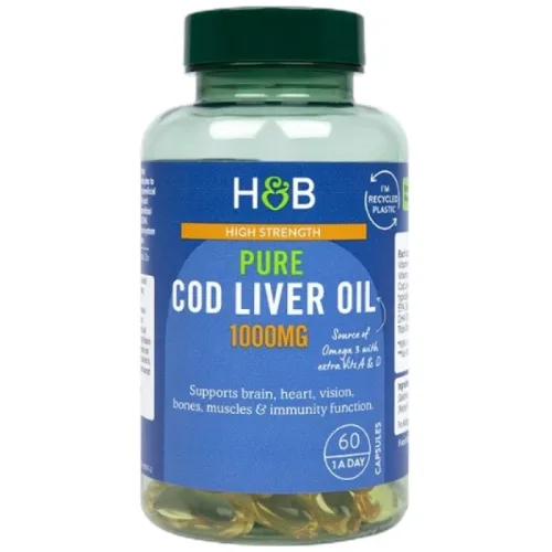 Cod Liver Oil 1000 mg / 60 Гел капсули, 60 дози - Holland And Barrett