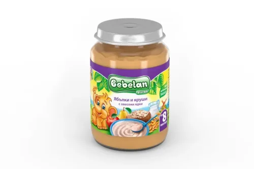 Bebelan млечна каша ябълки, круши и овесени ядки 8+ 190г - БЕБЕЛАН