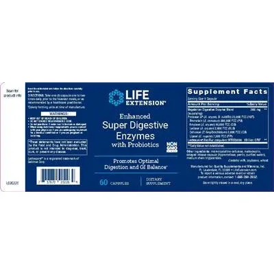 Подобрени супер храносмилателни ензими с пробиотици - Life Extension