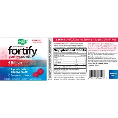 Гумени пробиотици Primadophilus Fortify с вкус на горски плодове - Nature's Way