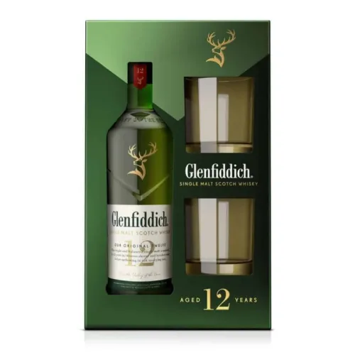 Уиски Glenfiddich 12г. 700мл.+2чаши