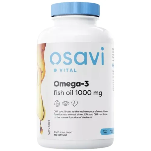 Omega 3 Fish Oil 1000 mg | Molecularly Distilled / 180 Гел капсули, 90 дози - Osavi