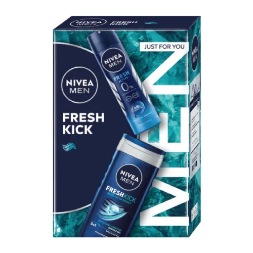 Комплект Nivea MEN Fresh Kick - душ гел 3в1 / дезодорант - Nivea