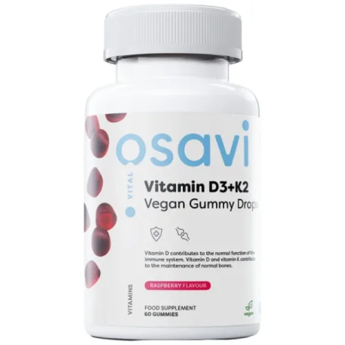 Vitamin D3 400 IU + K2 75 mcg | Vegan Gummy Drops / 60 Бонбона - Osavi