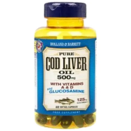 Cod Liver Oil 500 mg | With Glucosamine / 60 капсули, 60 дози - Holland And Barrett