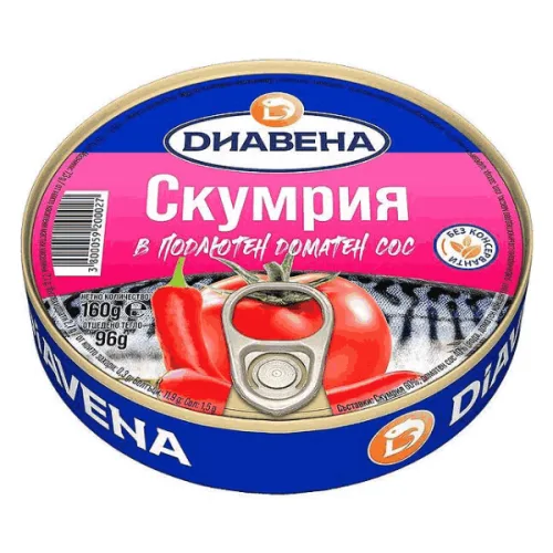 Скумрия в подлютен доматен сос Диавена 160гр.