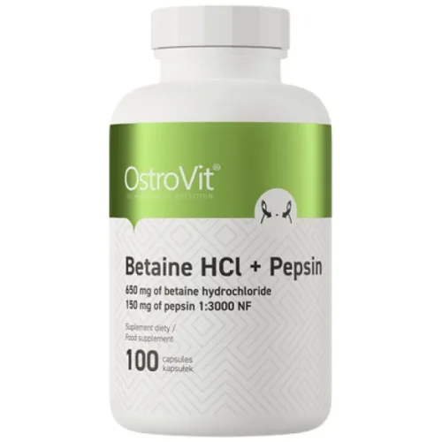 Betaine HCl + Pepsin / 100 капсули, 100 дози - OstroVit