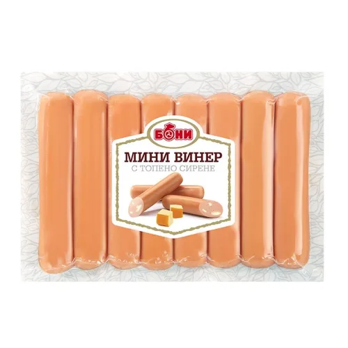 Мини винер с топено сирене Бони 200гр.