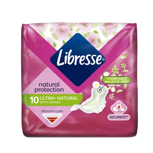 Дамски превръзки Libresse ultra+ natural Chamomile & Aloe Vera 10бр. - Llibresse