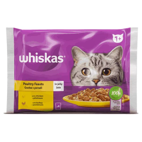 Whiskas pouch 1+ птичи ястия 4*85гр. - Whiskas