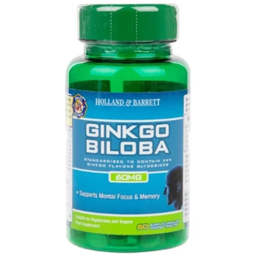 Ginkgo Biloba 60 mg / 60 Таблетки, 60 дози - Holland And Barrett