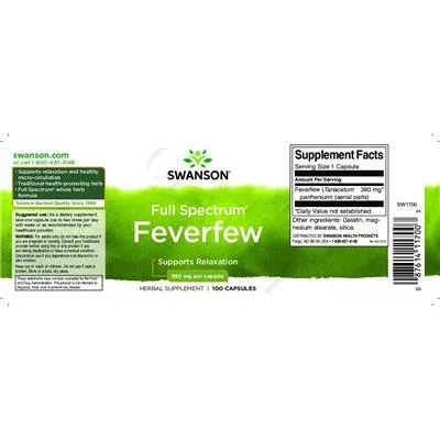 Full Spectrum Feverfew 380 mg - Swanson