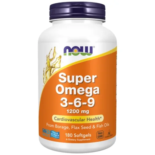 Super Omega 3-6-9 1200 mg (90 дози) / 180 Гел капсули - NOW Foods