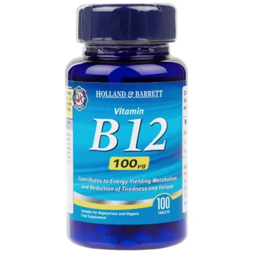 Vitamin B12 Cyanocobalamin 100 mcg / 100 Таблетки, 100 дози - Holland And Barrett