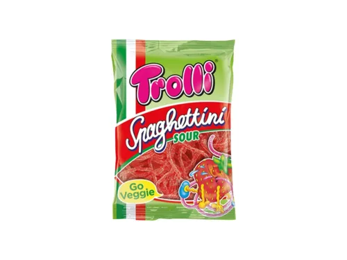 Бонбони Желирани Trolli Спагети Ягода 100гр Пакет
