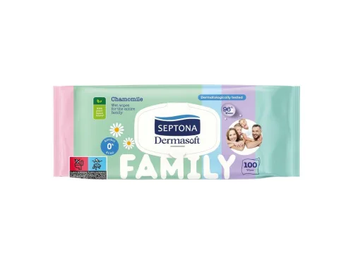 Кърпи Влажни Septona Family 100бр с Капак