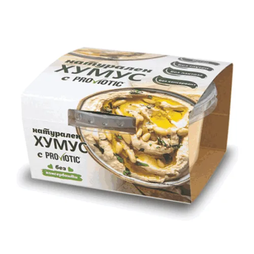 Хумус натурален с Пробиотик Aladinfoods 200гр. - Aladin Foods