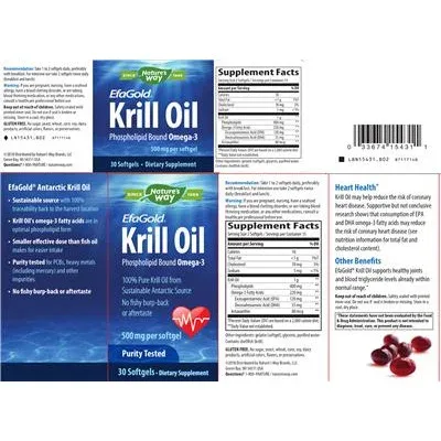 EfaGold Омега-3 масло от крил 500 мг / EfaGold Krill Oil 500 mg - Nature's Way