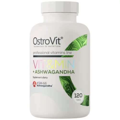 Vit&Min + Ashwagandha | Multivitamin Formula + KSM-66® / 120 Таблетки, 60 дози - OstroVit