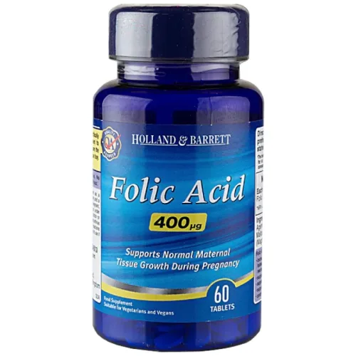 Folic Acid 400 mcg / 60 Таблетки, 60 дози - Holland And Barrett