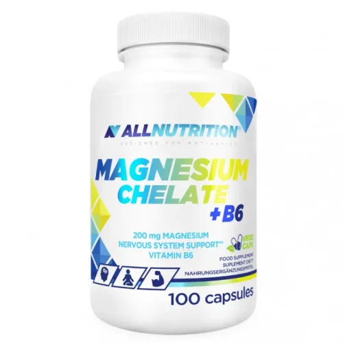 Magnesium Chelate + B6 - Магнезиев Хелат + Витамин B6, Разфасовка 100 caps - Allnutrition
