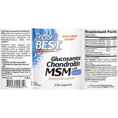 Глюкозамин Хондроитин МСМ с OptiMSM / Glucosamine Chondroitin MSM with OptiMSM - Doctor's Best