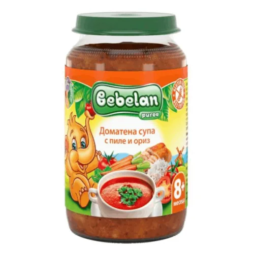 Пюре доматена супа с пиле и ориз 8+месеца Bebelan 220гр. - Bebelan