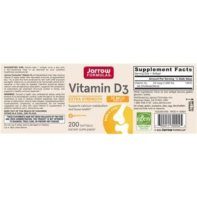Витамин D3 25 mcg 1000 IU / Vitamin D3 25 mcg 1000 IU - Jarrow Formulas