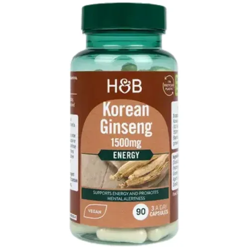 Korean Ginseng 1500 mg / 90 капсули, 30 дози - Holland And Barrett