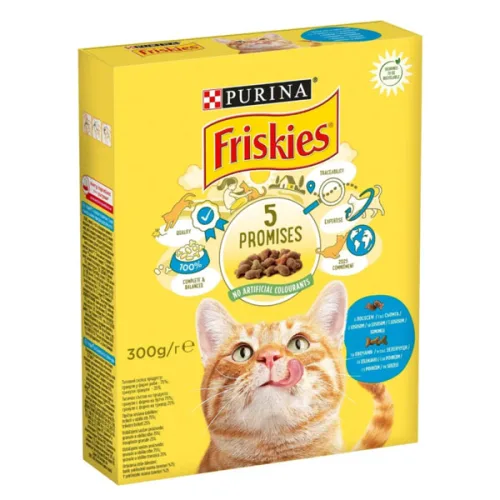 Котешка суха храна Friskies сьомга 300гр.