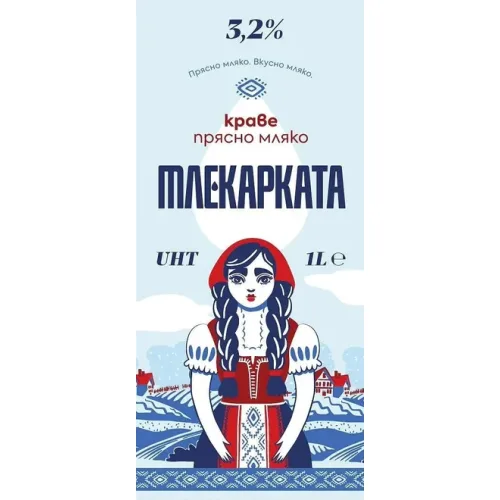 МЛЕКАРКАТА Краве мляко 3.2% UHT 1 л - МЛЕКАРКАТА