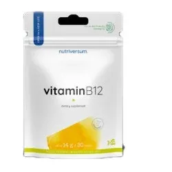 Vitamin B12 250 mcg | Cyancobalamin / 30 Таблетки, 30 дози - Nutriversum