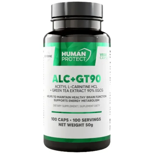 ALC + GT90 | Acetyl L-Carnitine & Green Tea Extract with 90% EGCG / 100 капсули, 100 дози - Human Protect