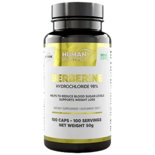 Berberine HCl 400 mg 98% | with Piperine / 100 капсули, 100 дози - Human Protect