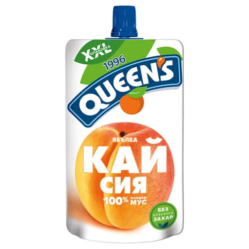 Плодов мус Кайсия + ябълка Queen's 200гр. - Queen's