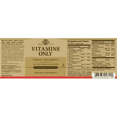 Vitamins Only - Solgar