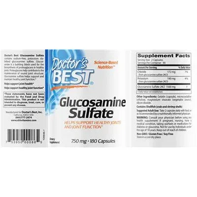 Глюкозамин сулфат 750 мг / Glucosamine Sulfate 750 mg - Doctor's Best