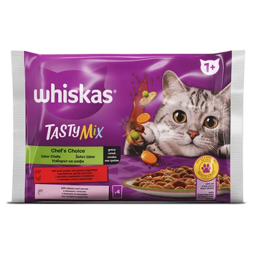 Whiskas pouch 1+ микс избор на готвача 4*85гр.
