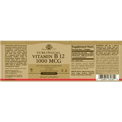Sublingual Vitamin B 12 1000 mcg - Solgar