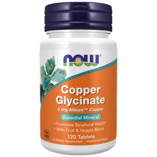 Copper Glycinate 3 mg | Albion™ Copper Bisglycinate (120 дози) / 120 Таблетки - NOW Foods