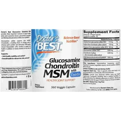 Глюкозамин Хондроитин МСМ с OptiMSM / Glucosamine Chondroitin MSM with OptiMSM - Doctor's Best