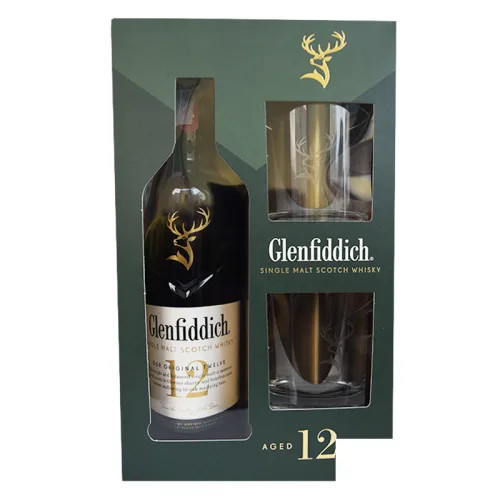 Уиски Glenfiddich 12г. 700мл.+2чаши