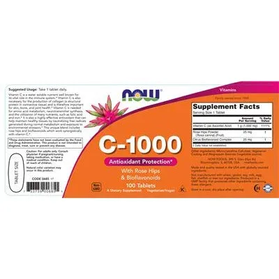 C-1000 с шипки и биофлавоноиди / C-1000 with Rose Hips & Bioflavonoids - NOW