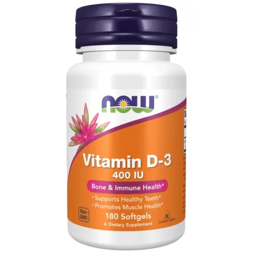 Vitamin D-3 400 IU / 180 Гел капсули - NOW Foods