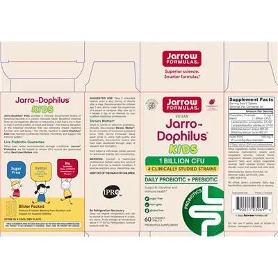 Jarro-Dophilus Kids 1 милиард CFU малини / Jarro-Dophilus Kids 1 Billion CFU Raspberry