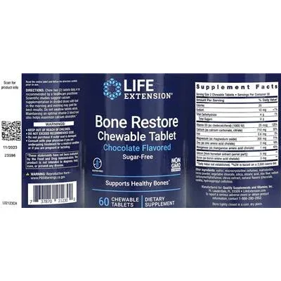 Bone Restore Chewable Tablet Chocolate Flavored - Life Extension