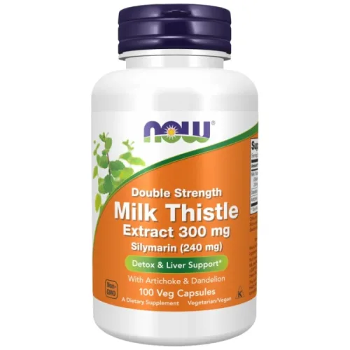 Milk Thistle - Silymarin Extract | Double Strength with Artichoke & Dandelion (100 дози) / 100 капсули - NOW Foods