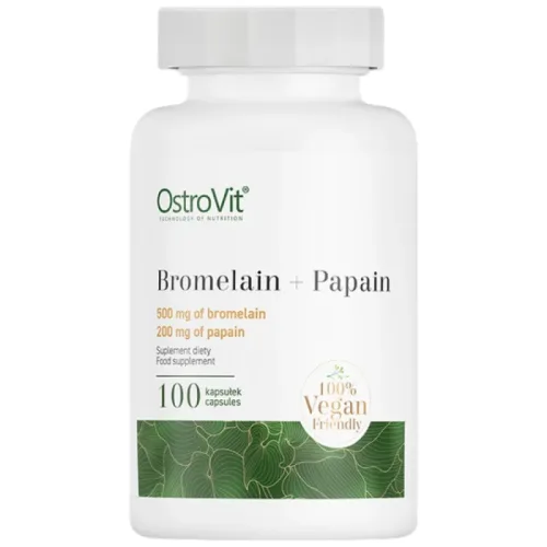 Bromelain + Papain Enzymes / 100 капсули, 100 дози - OstroVit